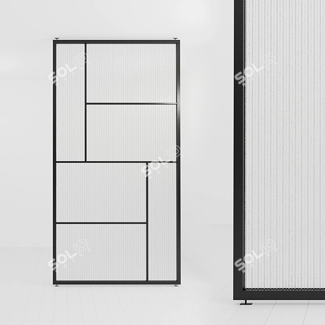 Sleek Glass Partition: Customizable and Versatile 3D model image 1