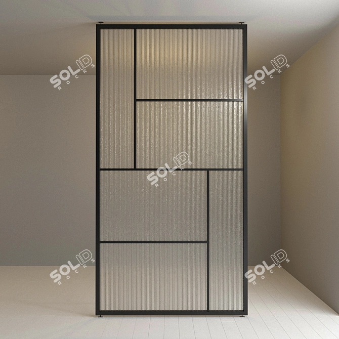 Sleek Glass Partition: Customizable and Versatile 3D model image 2