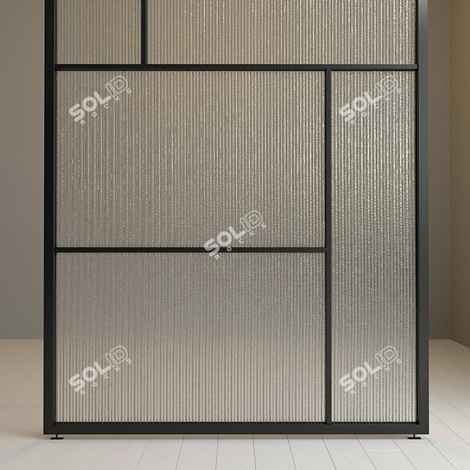 Sleek Glass Partition: Customizable and Versatile 3D model image 3