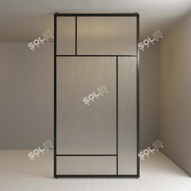 Versatile Glass Partition: 71 Inches - Customizable Design 3D model image 2