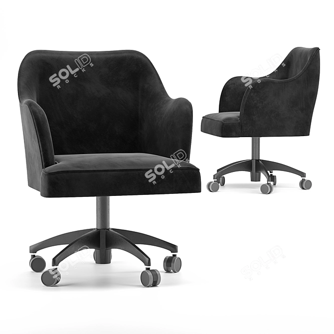 Vicky Armrest Wheels Chair: Ultimate Comfort & Mobility 3D model image 1