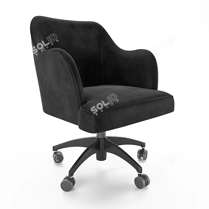 Vicky Armrest Wheels Chair: Ultimate Comfort & Mobility 3D model image 3