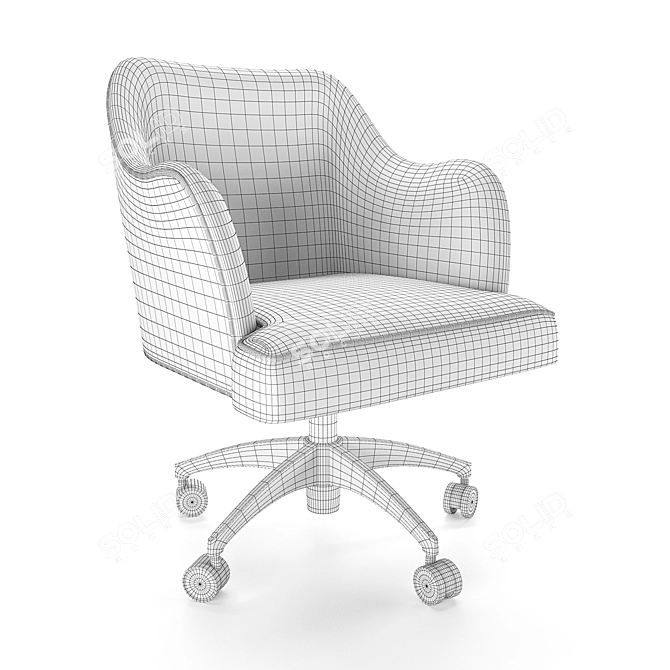 Vicky Armrest Wheels Chair: Ultimate Comfort & Mobility 3D model image 4