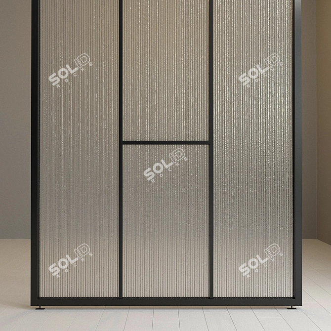 Versatile Glass Partition: Stationary & Pivot Door 3D model image 3