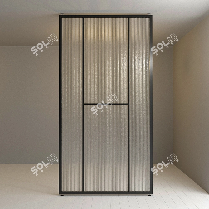 Versatile Glass Partition: Stationary or Pivot Door 3D model image 2