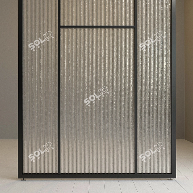 Versatile Glass Partition: Stationary or Pivot Door 3D model image 3