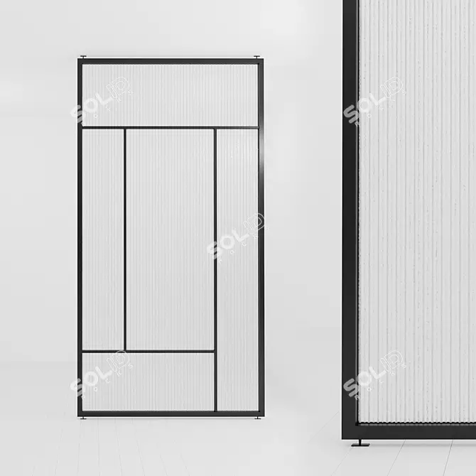 Versatile Glass Partition: Customizable & Easy to Install 3D model image 1