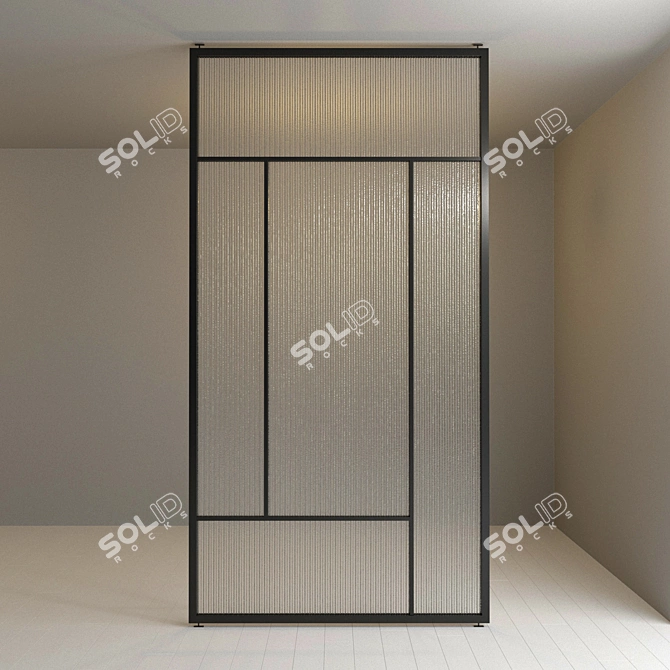 Versatile Glass Partition: Customizable & Easy to Install 3D model image 2