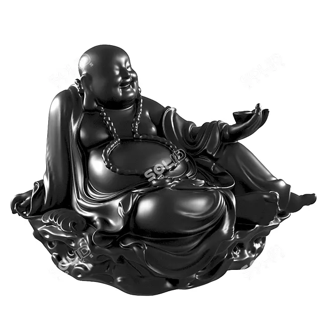 Laughing Buddha Decor Statue 3D model image 1