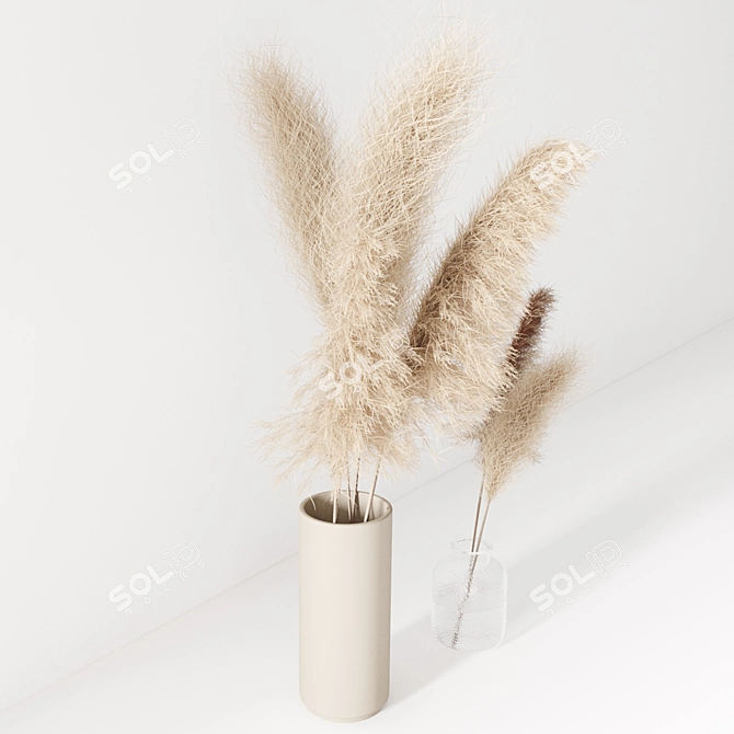 Natural Pampas Grass Bouquet 3D model image 3