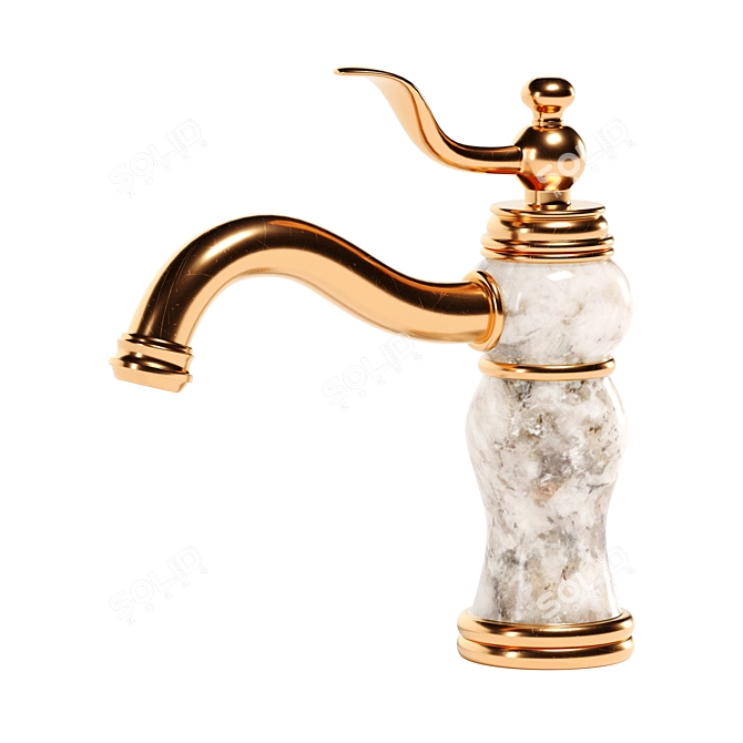 Rustic Bronze Bathroom Faucet 3D model image 1