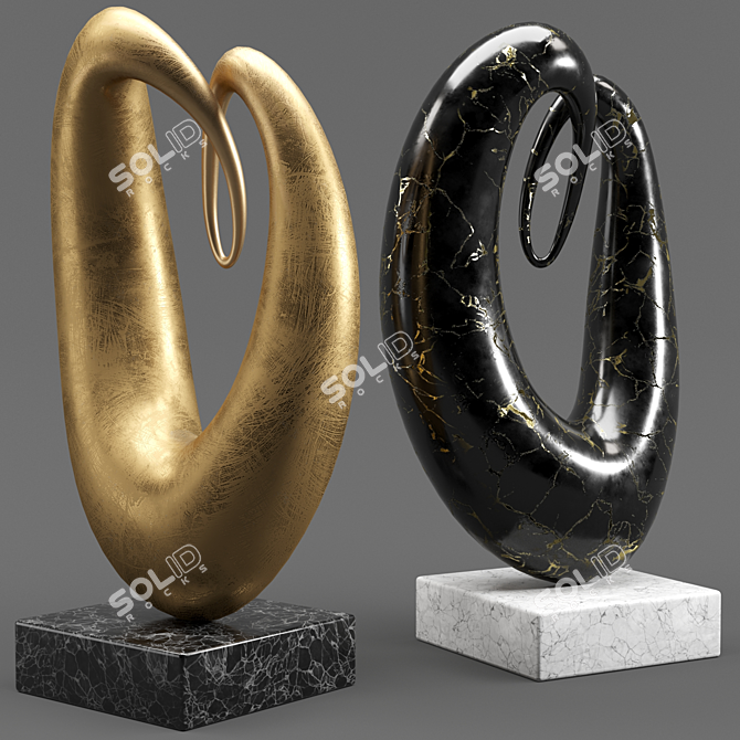 Abstract Decor Set: Sculptural Collection 3D model image 2