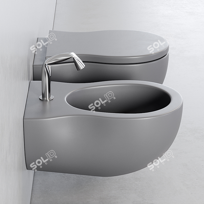 Flaminia Pinch Wall-Hung WC&Bidet 3D model image 2