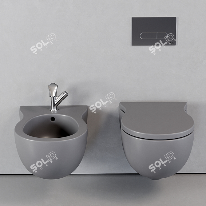 Flaminia Pinch Wall-Hung WC&Bidet 3D model image 3