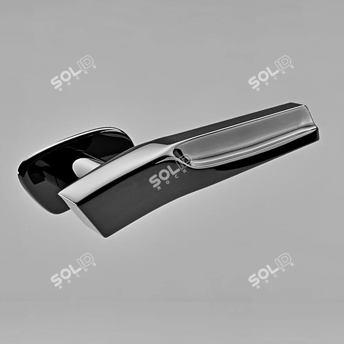 Title: Sleek L-Shaped Chrome Door Handle 3D model image 1