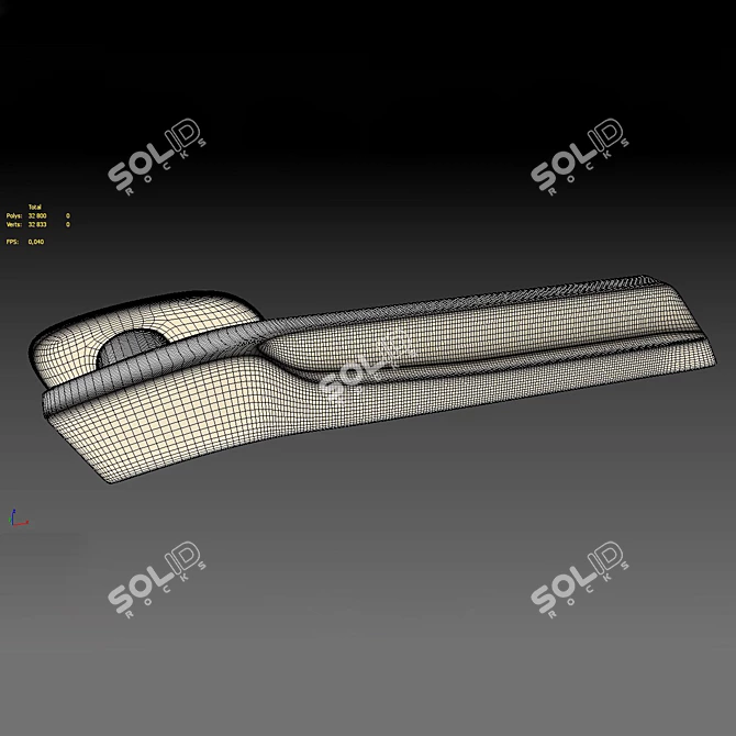 Title: Sleek L-Shaped Chrome Door Handle 3D model image 2