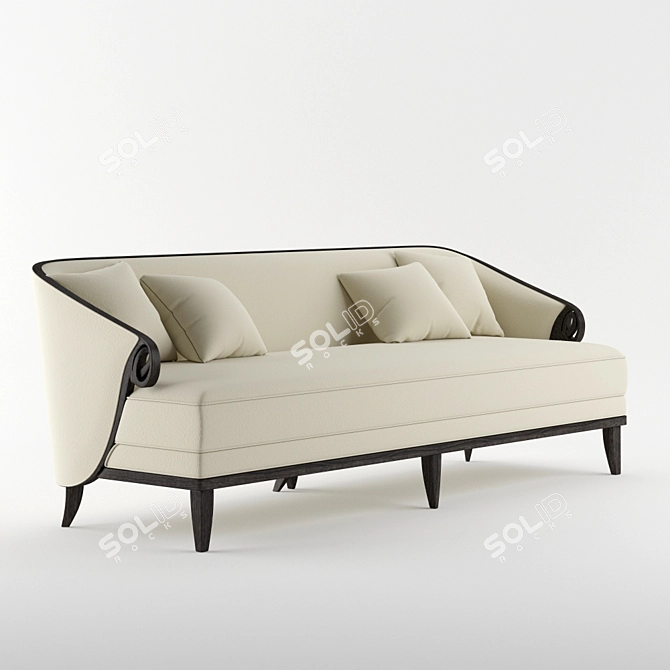 Biarritz Scroll Arm Sofa 3D model image 1