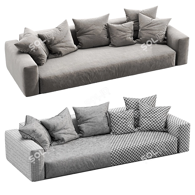 Sleek Flexform Lario 2 Sofa 3D model image 3