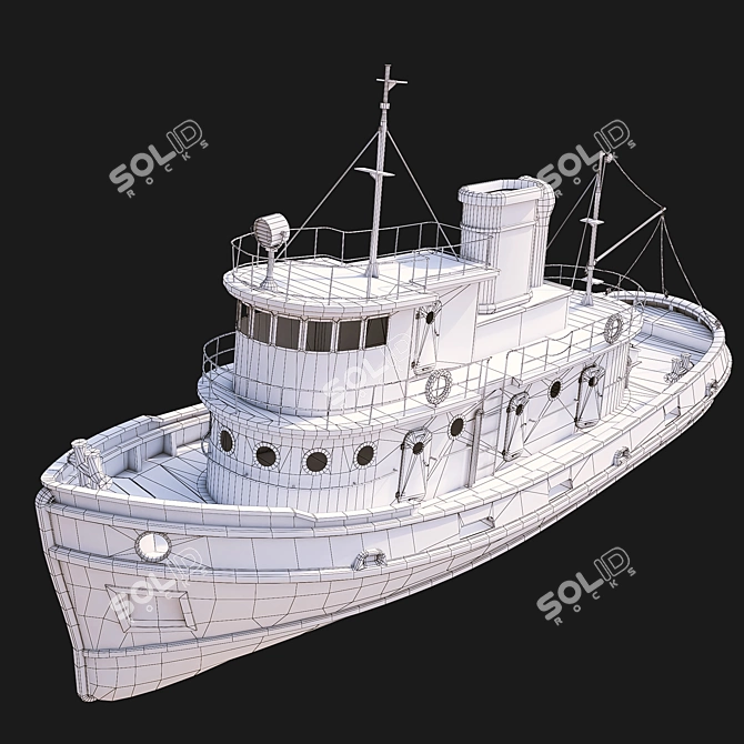 Authentic Abandoned Boat 3D model image 5