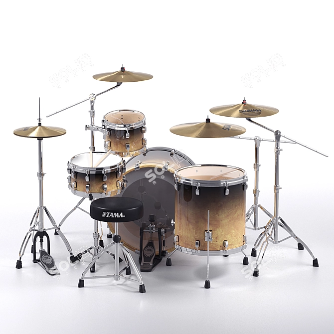 Dynamic Beats: Tama Performer Drum Kit 3D model image 2