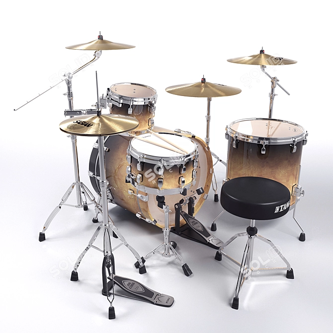 Dynamic Beats: Tama Performer Drum Kit 3D model image 3