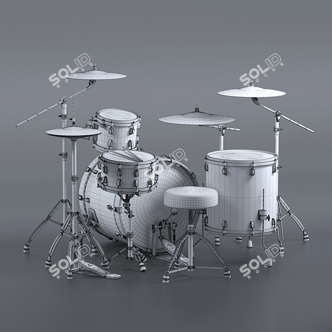 Dynamic Beats: Tama Performer Drum Kit 3D model image 5