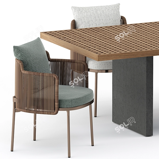 Outdoor Elegance: TAPE CORD Chair & Quadrado Table by Minotti 3D model image 3