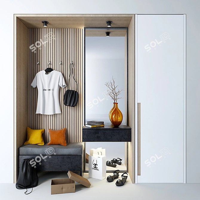 Modern Entryway Furniture Set 3D model image 1