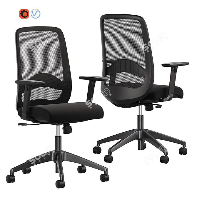 Ergonomic CAROT-B Chair 3D model image 1