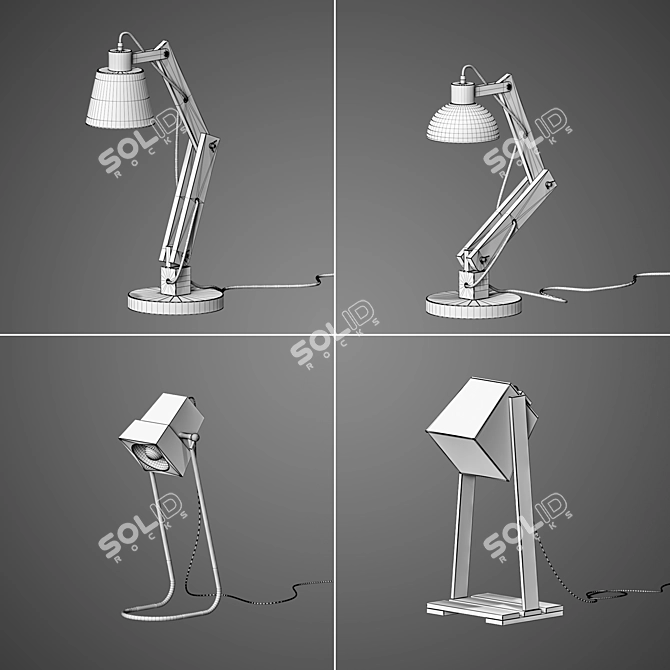 Natural Wood Table Lamps 3D model image 2