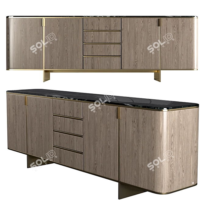 Timeless Elegance: Laskasas Dean Sideboard 3D model image 1