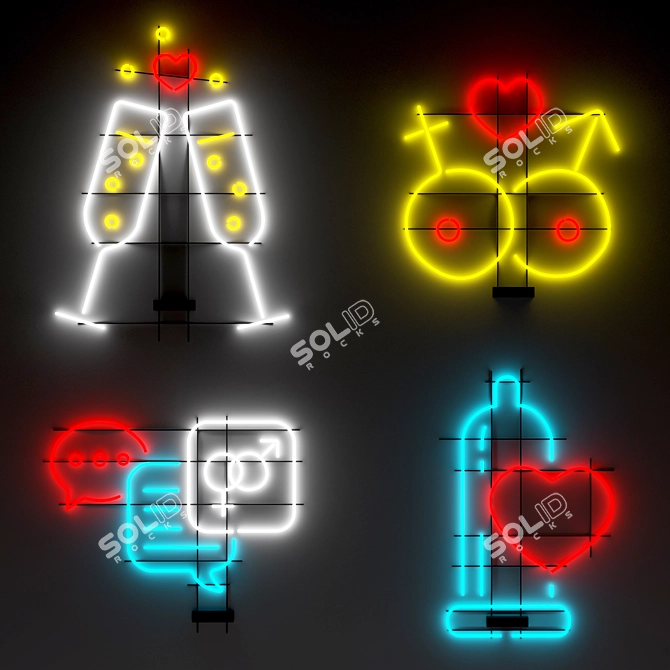 Neon 6 - Modern Light Fixture 3D model image 3