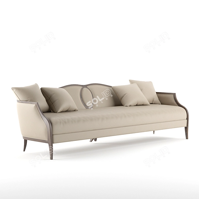 Elegant Feraud Mahogany Sofa 3D model image 2