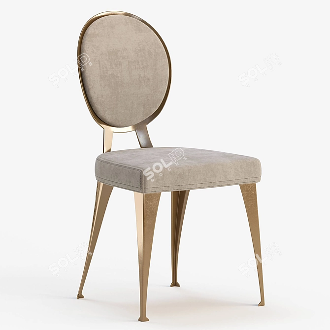 Elegant Medallion Chair 3D model image 2