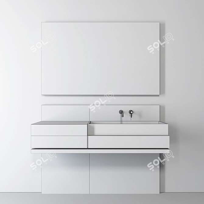 Sleek Bathroom Furniture Set 3D model image 2