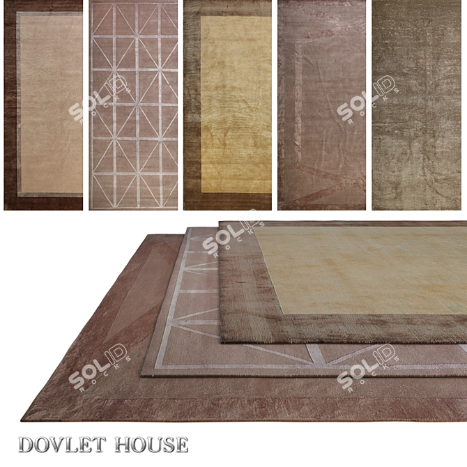 DOVLET HOUSE Silk & Wool Carpets (5 pcs) - Part 480 3D model image 1