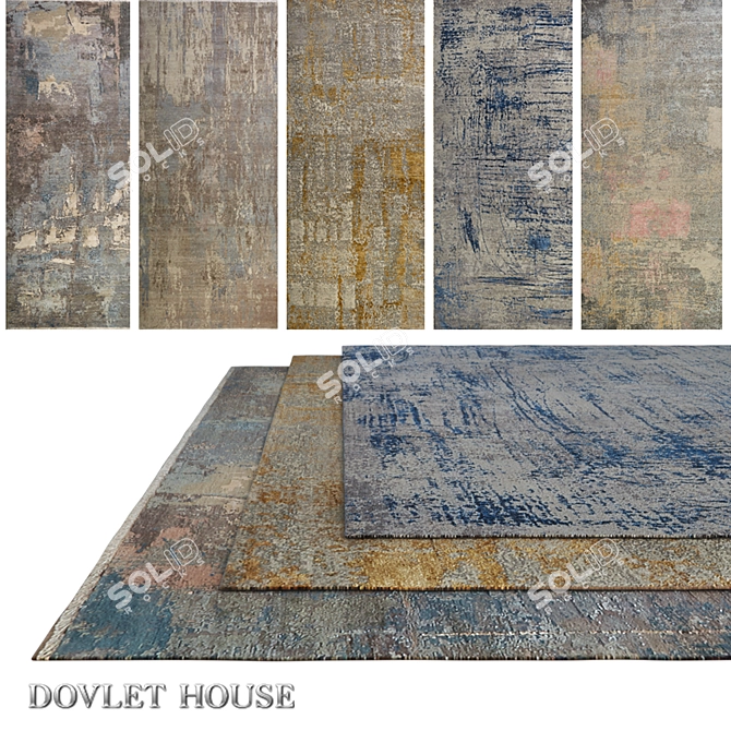 Title: DOVLET HOUSE Carpets Collection - 5 Pieces 3D model image 1