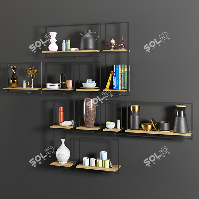 Metallic Elegance Décor Set 3D model image 1