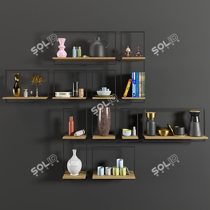 Metallic Elegance Décor Set 3D model image 3