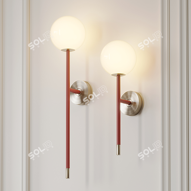Elegant GRACE N° 1 Wall Lamp 3D model image 1