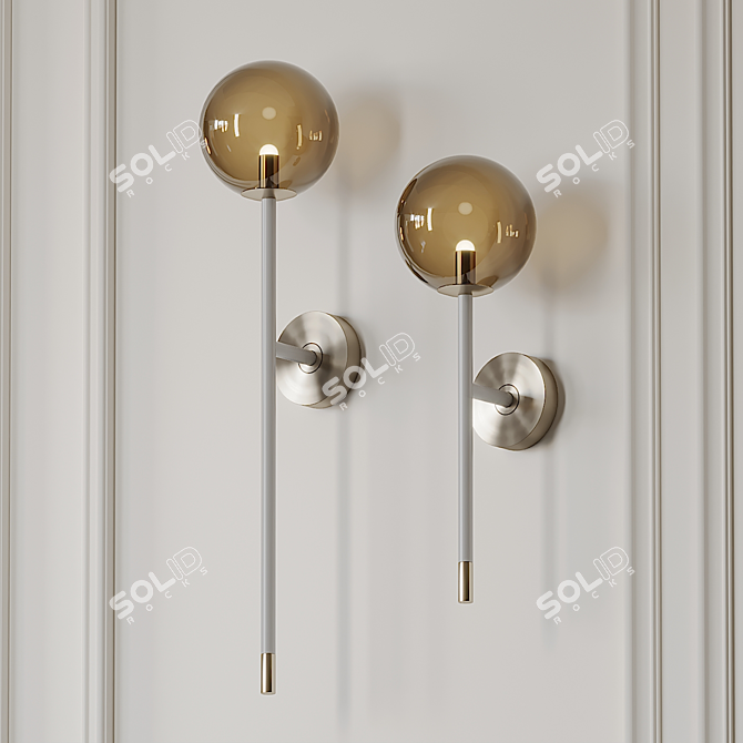 Elegant GRACE N° 1 Wall Lamp 3D model image 2