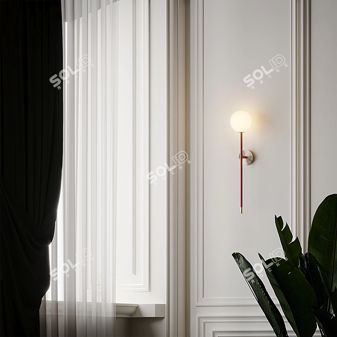 Elegant GRACE N° 1 Wall Lamp 3D model image 4