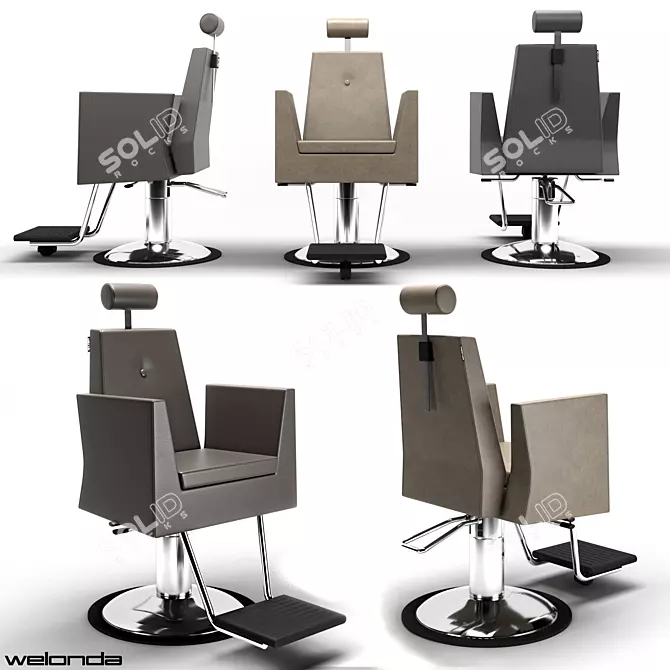 B-Chilled Barber Chair 3D model image 1