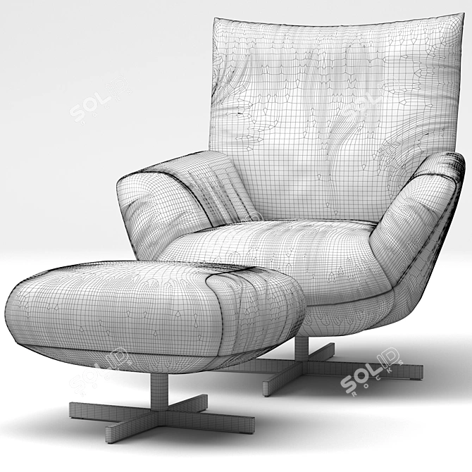 Elegant Chiara Edra Armchair 3D model image 4