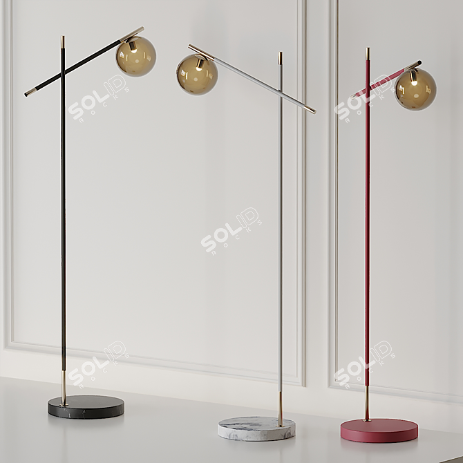 Elegant GRACE N°2 Floor Lamp 3D model image 3