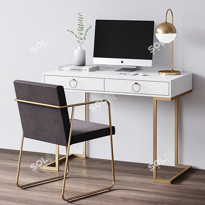 Sleek & Stylish Office Furniture Set 3D model image 1