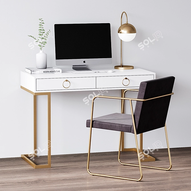 Sleek & Stylish Office Furniture Set 3D model image 2