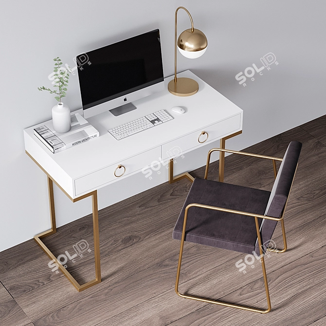 Sleek & Stylish Office Furniture Set 3D model image 3