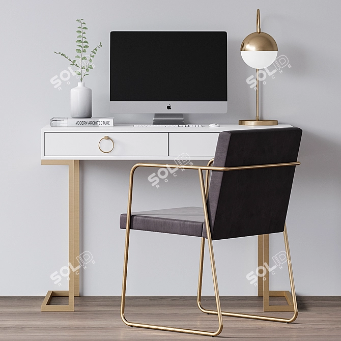 Sleek & Stylish Office Furniture Set 3D model image 4