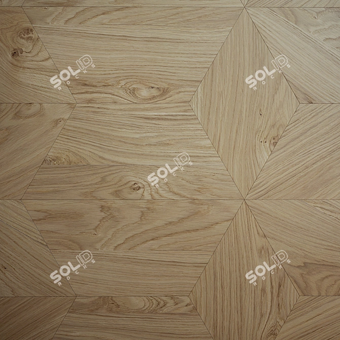 Hexagon Oak Parquet Knot Flooring 3D model image 4